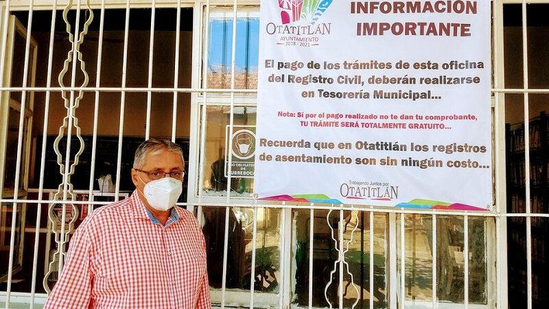 TRAMITES DE REGISTRO CIVIL DE OTATITLÁN, SE PAGAN EN TESORERIA